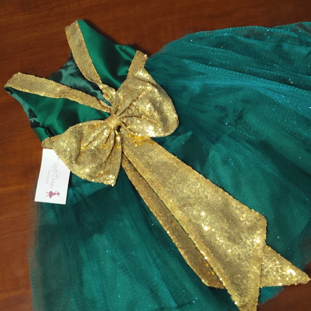Emerald green party dress  Christmas party dress - Picture 3 of 4